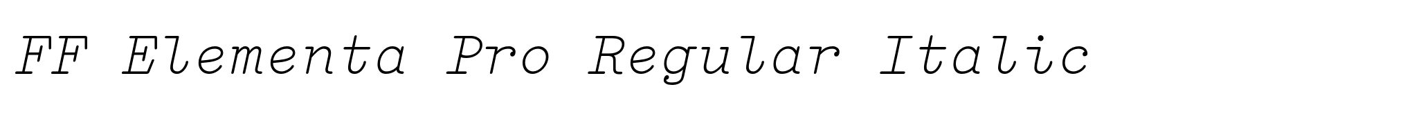 FF Elementa Pro Regular Italic image
